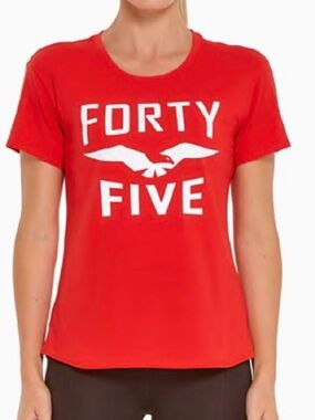F45 Women's Red Eagle Forty Five Graphic Short Sleeve Tee